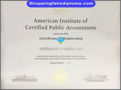 American Institute of Certified Public Accountants fake Certificate, American Institute of Certified Public Accountants Certificate , AICPA certificate