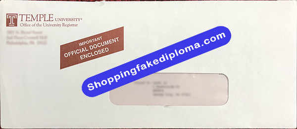 Temple University transcript Envelope, buy Temple University transcript Envelope