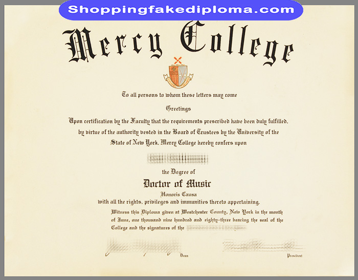 Mercy College fake degree, Mercy College diploma