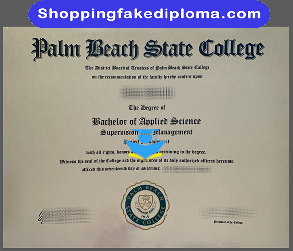 Palm Beach State College fake degree, Palm Beach State College degree