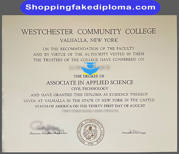 Westchester Community College fake degree, Fake diploma