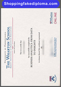 fake University of pennsylvania wharton school certificate