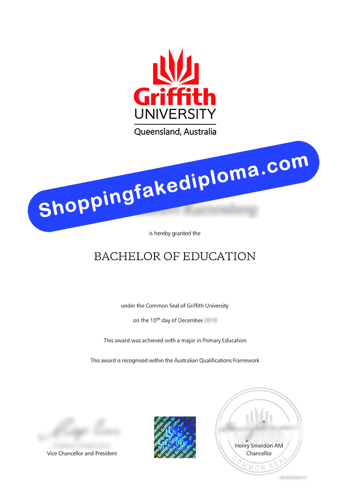 Griffith University fake Degree PDF, Griffith University Degree PDF