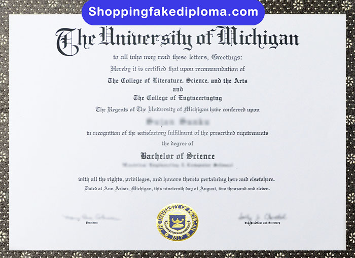 University of Michigan fake Degree, University of Michigan Diploma